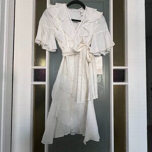 70/21 V-Neck Flutter Sleeve Mini Dress